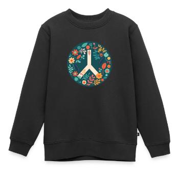 Peace and love - Sweat Premium enfant bio - noir - Devant - AI Model Kid Female (0cm)