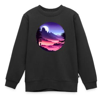 austronaut allein in einer fremden Galaxie - Kinder Premium Organic Sweatshirt - Schwarz - Vorne - AI Model Kid Female (0cm)
