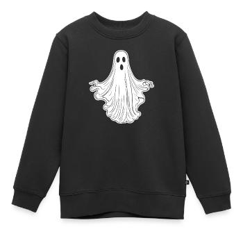 Geist Geister Geisterstunde Halloween - Kinder Premium Organic Sweatshirt - Schwarz - Vorne - AI Model Kid Female (0cm)
