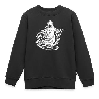 Geist Geister Geisterstunde Halloween - Kinder Premium Organic Sweatshirt - Schwarz - Vorne - AI Model Kid Female (0cm)