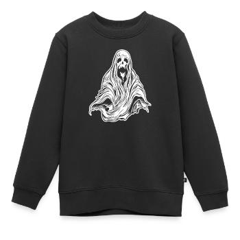 Geist Geister Geisterstunde Halloween - Kinder Premium Organic Sweatshirt - Schwarz - Vorne - AI Model Kid Female (0cm)