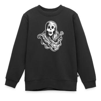 Geist Geister Geisterstunde Halloween - Kinder Premium Organic Sweatshirt - Schwarz - Vorne - AI Model Kid Female (0cm)
