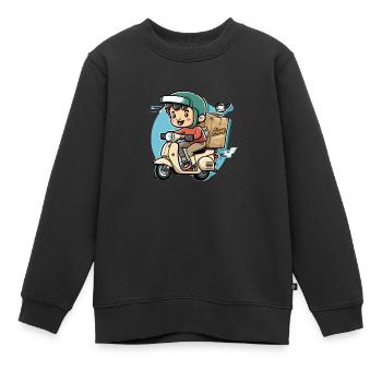 Livraison rapide - Sweat Premium enfant bio - noir - Devant - AI Model Kid Female (0cm)