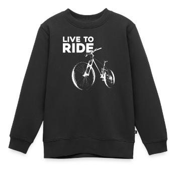 Vivre pour rouler - Sweat Premium enfant bio - noir - Devant - AI Model Kid Female (0cm)
