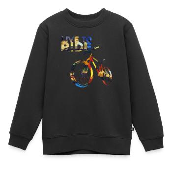 Vivre pour rouler - Sweat Premium enfant bio - noir - Devant - AI Model Kid Female (0cm)