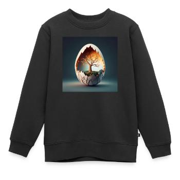 Baum in Ei - Kinder Premium Organic Sweatshirt - Schwarz - Vorne - AI Model Kid Female (0cm)