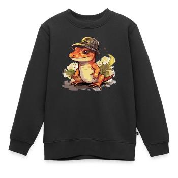 Vuo Salamandre - Sweat Premium enfant bio - noir - Devant - AI Model Kid Female (0cm)