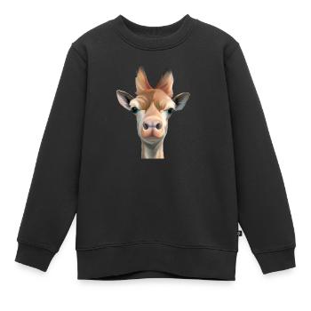 girafe - Sweat Premium enfant bio - noir - Devant - AI Model Kid Female (0cm)