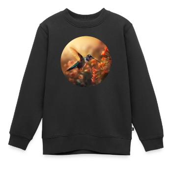 Les colibris vivent dans les régions des Amériques - Sweat Premium enfant bio - noir - Devant - AI Model Kid Female (0cm)