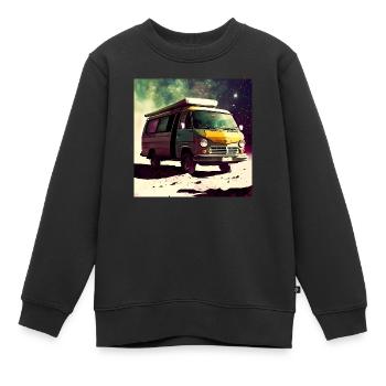 Space Wohnmobil - Kinder Premium Organic Sweatshirt - Schwarz - Vorne - AI Model Kid Female (0cm)