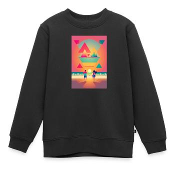 Romantik bei Sonnenuntergang - Kinder Premium Organic Sweatshirt - Schwarz - Vorne - AI Model Kid Female (0cm)