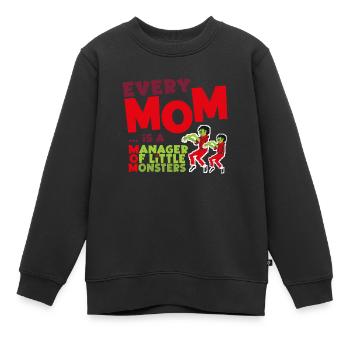 T-shirt amusant de la fête des mères avec des monstres mignons - Sweat Premium enfant bio - noir - Devant - AI Model Kid Female (0cm)