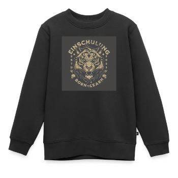 Einschulung 2023 - Born to learn - Kinder Premium Organic Sweatshirt - Schwarz - Vorne - AI Model Kid Female (0cm)