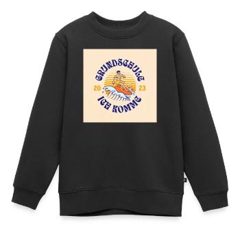 Grundschule ich komme - Einschulung 2023 - Kinder Premium Organic Sweatshirt - Schwarz - Vorne - AI Model Kid Female (0cm)