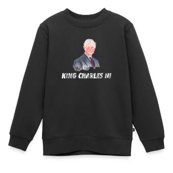 Karl 3. - Karl III. - König Karl 3. - Kinder Premium Organic Sweatshirt - Schwarz - Vorne - AI Model Kid Female (0cm)
