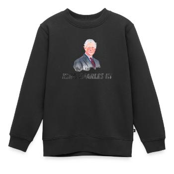 Karl 3. - Karl III. - König Karl 3. - Kinder Premium Organic Sweatshirt - Schwarz - Vorne - AI Model Kid Female (0cm)