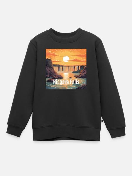 Coucher de soleil sur les chutes du Niagara - Sweat Premium enfant bio - noir