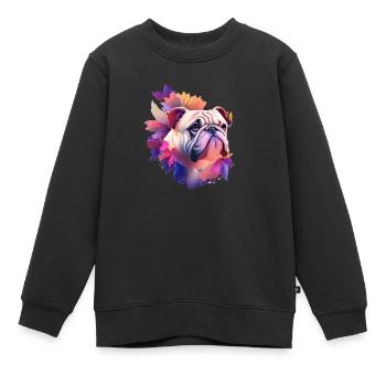 Bouledogue - Sweat Premium enfant bio - noir - Devant - AI Model Kid Female (0cm)