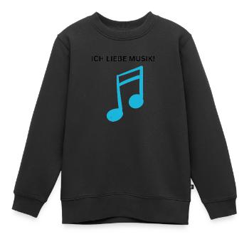 ICH LIEBE MUSIK! - Kinder Premium Organic Sweatshirt - Schwarz - Vorne - AI Model Kid Female (0cm)