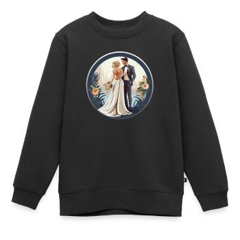 Ehepaar - Kinder Premium Organic Sweatshirt - Schwarz - Vorne - AI Model Kid Female (0cm)