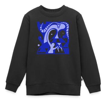 Les agriculteurs. Possibilités d’avancement dans la hiérarchie - Sweat Premium enfant bio - noir - Devant - AI Model Kid Female (0cm)