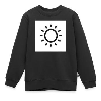 schlichtes Sonnen Symbol - Kinder Premium Organic Sweatshirt - Schwarz - Vorne - AI Model Kid Female (0cm)