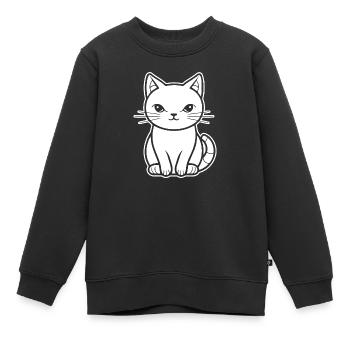 Katze Katzen Kätzchen Katzendame - Kinder Premium Organic Sweatshirt - Schwarz - Vorne - AI Model Kid Female (0cm)