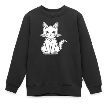 Katze Katzen Kätzchen Katzendame - Kinder Premium Organic Sweatshirt - Schwarz - Vorne - AI Model Kid Female (0cm)