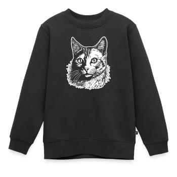 Katze Katzen Kätzchen Katzendame - Kinder Premium Organic Sweatshirt - Schwarz - Vorne - AI Model Kid Female (0cm)