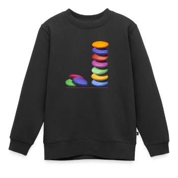 lentilles au chocolat empilées - Sweat Premium enfant bio - noir - Devant - AI Model Kid Female (0cm)