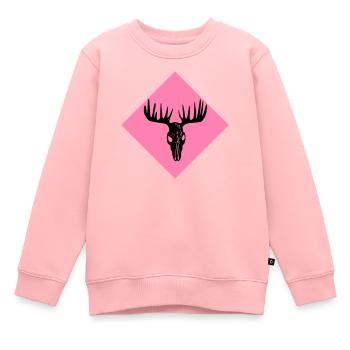 Elch-Schädel - Kinder Premium Organic Sweatshirt - Rosa - Vorne - AI Model Kid Female (0cm)