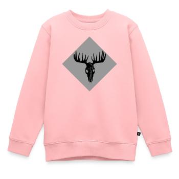 Elch-Schädel - Kinder Premium Organic Sweatshirt - Rosa - Vorne - AI Model Kid Female (0cm)
