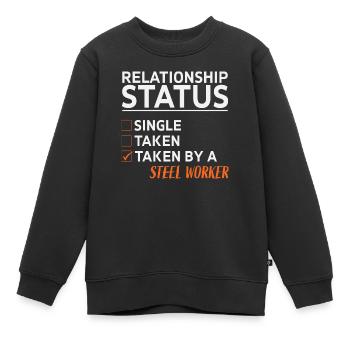 Relationship Status Taken By A Steel Worker - Kinder Premium Organic Sweatshirt - Schwarz - Vorne - AI Model Kid Female (0cm)