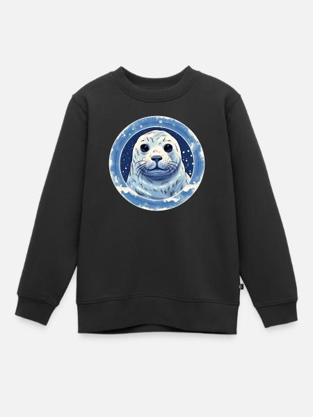 Phoque mignon - Sweat Premium enfant bio - noir