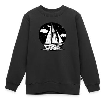 Sailing Sailing Ship Sailing Sailing Sailboat - Kids Premium Organic Sweatshirt - black - Front - AI Model Kid Female (0cm)
