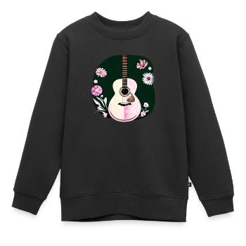 Guitare Instrument pincé Guitariste d’instruments de musique - Sweat Premium enfant bio - noir - Devant - AI Model Kid Female (0cm)