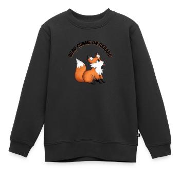 BEAU COMME UN RENARD - Sweat Premium enfant bio - noir - Devant - AI Model Kid Female (0cm)