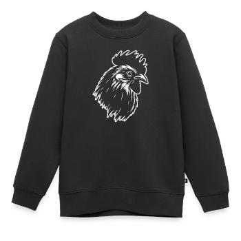 Poulet Poulailler Volaille Coq Ferme - Sweat Premium enfant bio - noir - Devant - AI Model Kid Female (0cm)