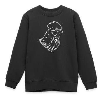 Poulet Poulailler Volaille Coq Ferme - Sweat Premium enfant bio - noir - Devant - AI Model Kid Female (0cm)