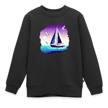 Segelschiff Segeln Segelboot Segelsport Segler - Kinder Premium Organic Sweatshirt - Schwarz - Vorne - AI Model Kid Female (0cm)
