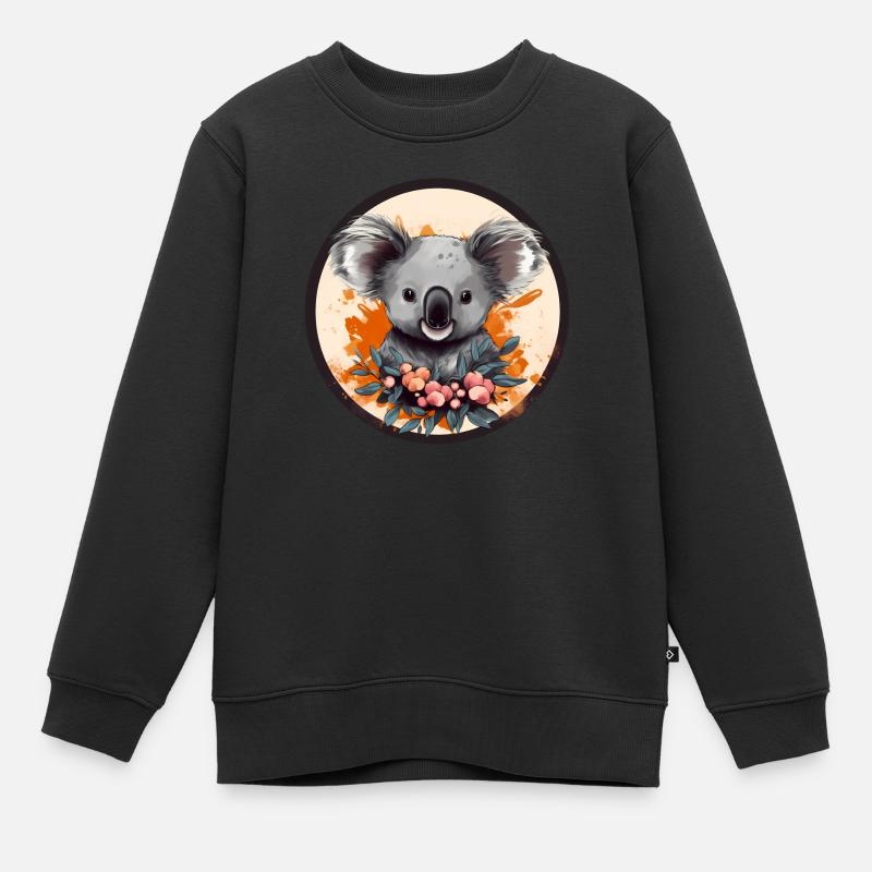 Koala mignon - Sweat Premium enfant bio - noir