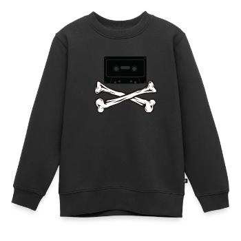 Cassette tête de mort - Sweat Premium enfant bio - noir - Devant - AI Model Kid Female (0cm)