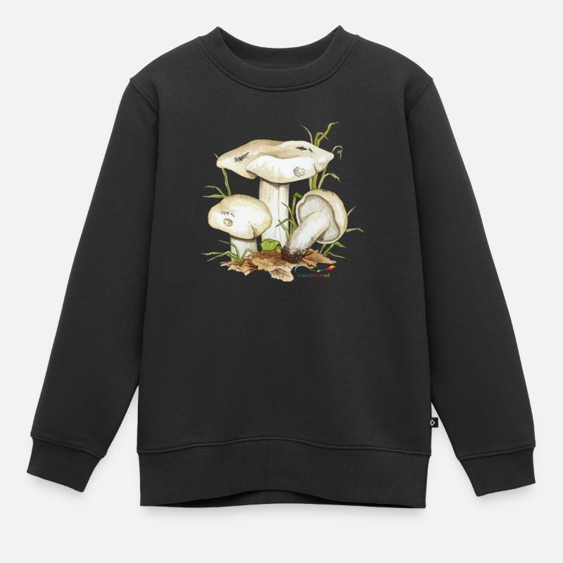 Mai-Ritterling oder Maipilz (Calocybe gambosa) - Kinder Premium Organic Sweatshirt - Schwarz