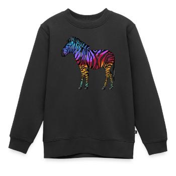 Zèbre - Sweat Premium enfant bio - noir - Devant - AI Model Kid Female (0cm)