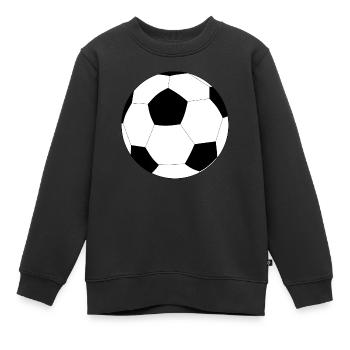 Grand ballon de foot, noir et blanc - Sweat Premium enfant bio - noir - Devant - AI Model Kid Female (0cm)