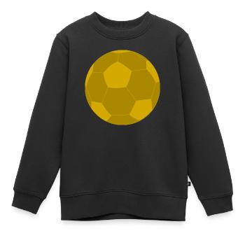 Ballon de foot en or - Sweat Premium enfant bio - noir - Devant - AI Model Kid Female (0cm)