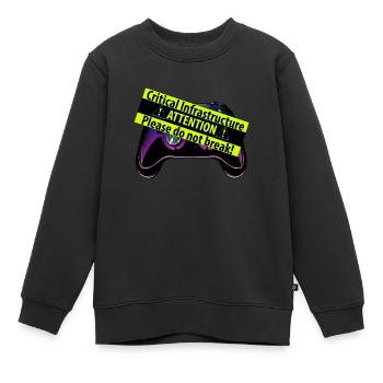 Kritischer Controller - Kinder Premium Organic Sweatshirt - Schwarz - Vorne - AI Model Kid Female (0cm)