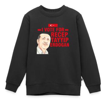 je vote pour Recep Tayyip Erdogan - Sweat Premium enfant bio - noir - Devant - AI Model Kid Female (0cm)