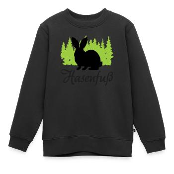 "Hasenfuß: Charmant schüchtern" - Kinder Premium Organic Sweatshirt - Schwarz - Vorne - AI Model Kid Female (0cm)