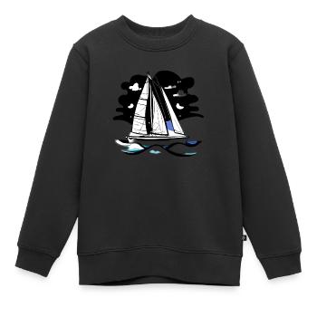 Sailing Ship Sailing Sailing Sailing Sailing Sailboat - Kids Premium Organic Sweatshirt - black - Front - AI Model Kid Female (0cm)